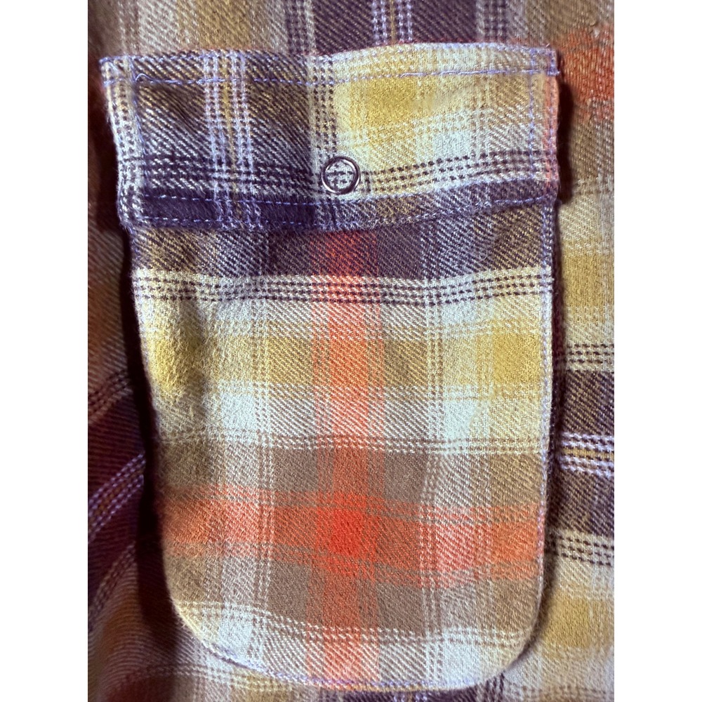Free People We The Free Plaid Flannel Shirt Green Orange Oversized Shacket Small - Picture 3 of 7